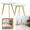 TABLE GIGOGNE EN VERRE TREMPE PLATEAU ROND X2
