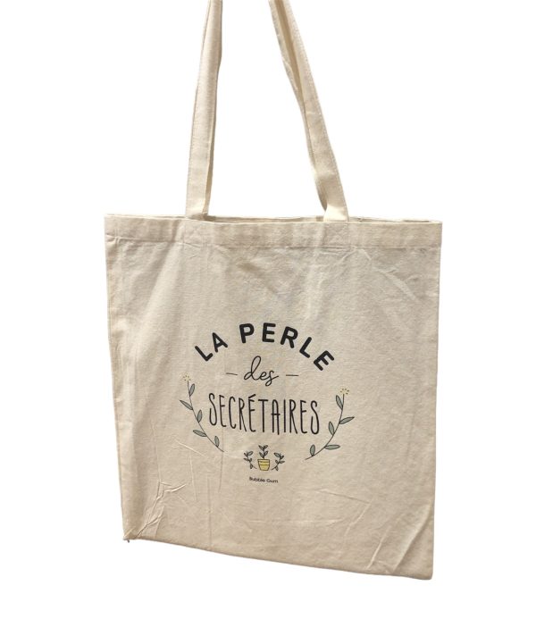 Tote Bag Naturel " la perle des secrétaires"