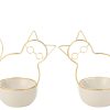 Chat Lunettes Bol Porcelaine/Métal Large – Image 2