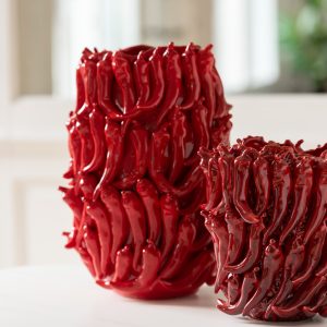 Vase Piments Porcelaine Rouge Large