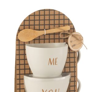 Boite 2 Tasses Céramique Blanc