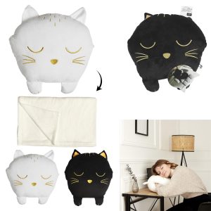 COUSSIN MANCHON AVEC PLAID CHAT KAWAII
