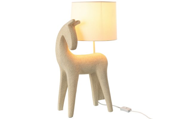 Lampe Cheval Moderne Résine Beige – Image 2
