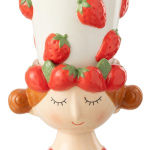 Cache-pot 2 Parties Fraise Fille Dolomite