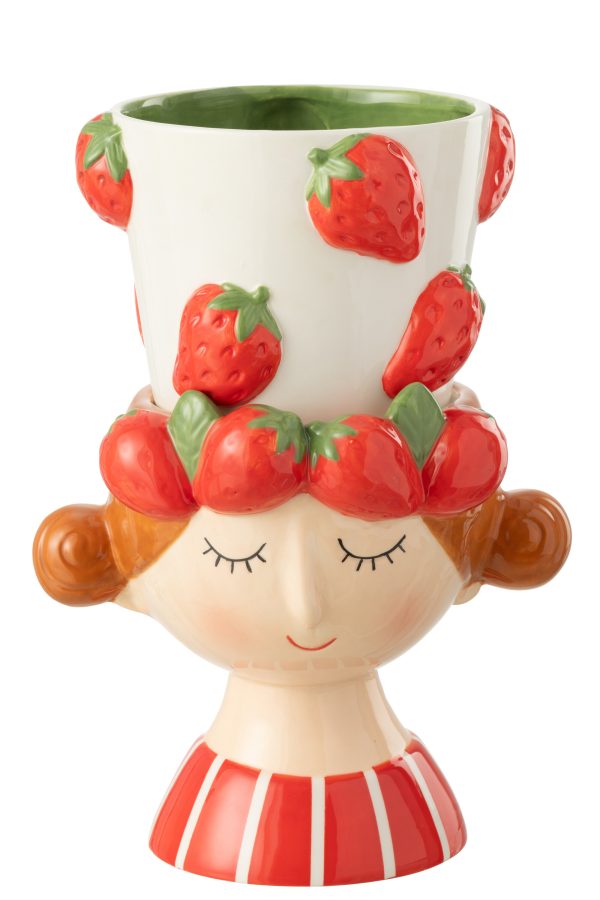 Cache-pot 2 Parties Fraise Fille Dolomite