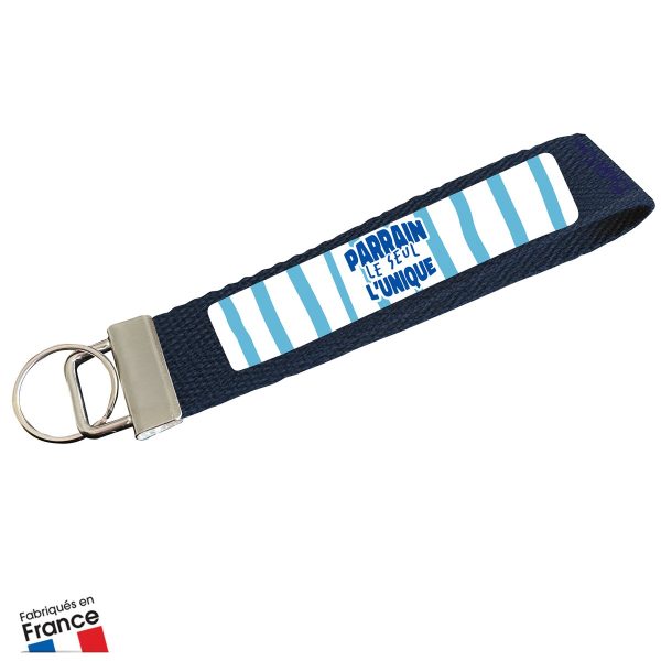 Porte clés coton - Parrain le seul l’unique