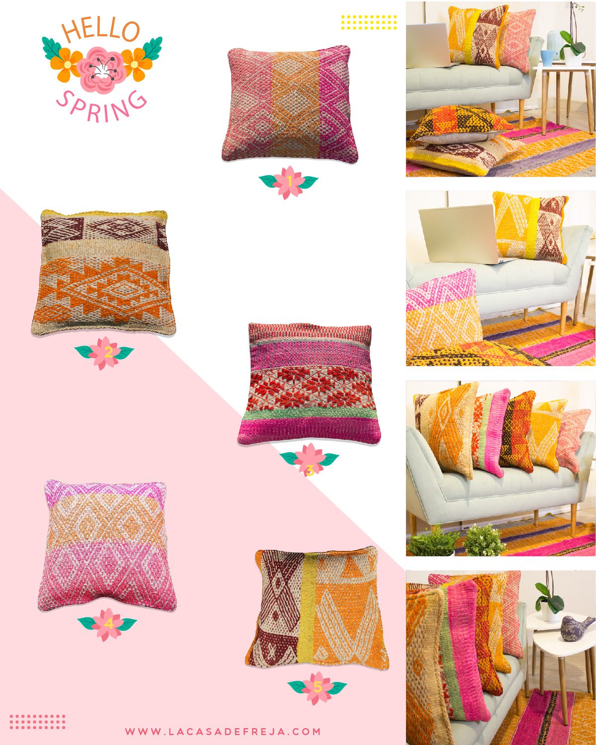 Welcoming spring with this selection of cushions