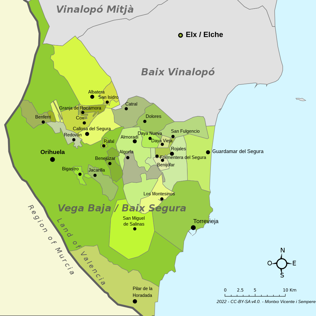 Mapa del Baix Segura