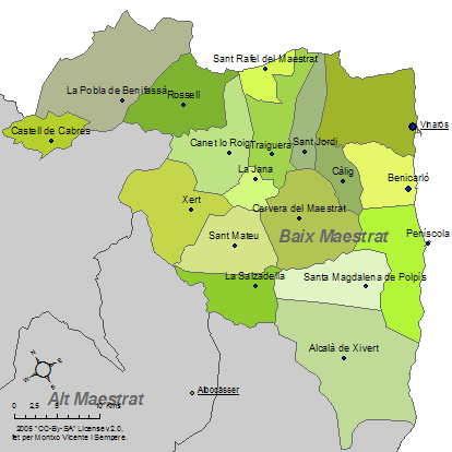 Mapa del Baix Maestrat