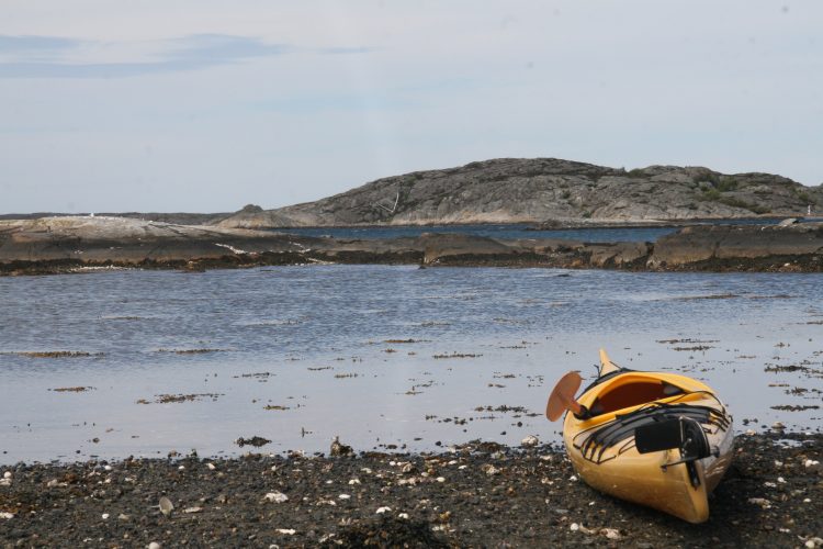 kayak on beach of swedish west coast