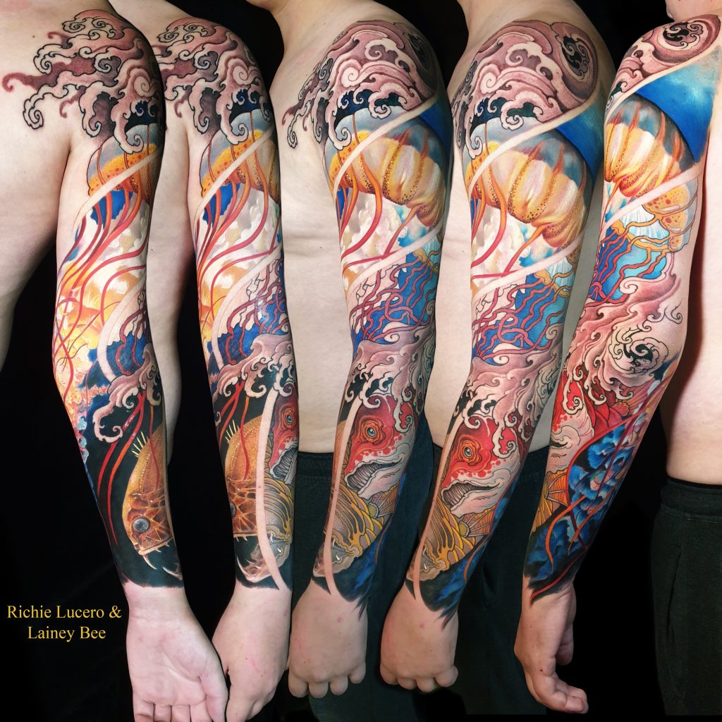 Landscape elemental tattoo | Elements tattoo, Four elements tattoo, Tattoos  for guys