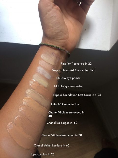Swatches of all my foundations and concealers • La Maruga Recommends 2023