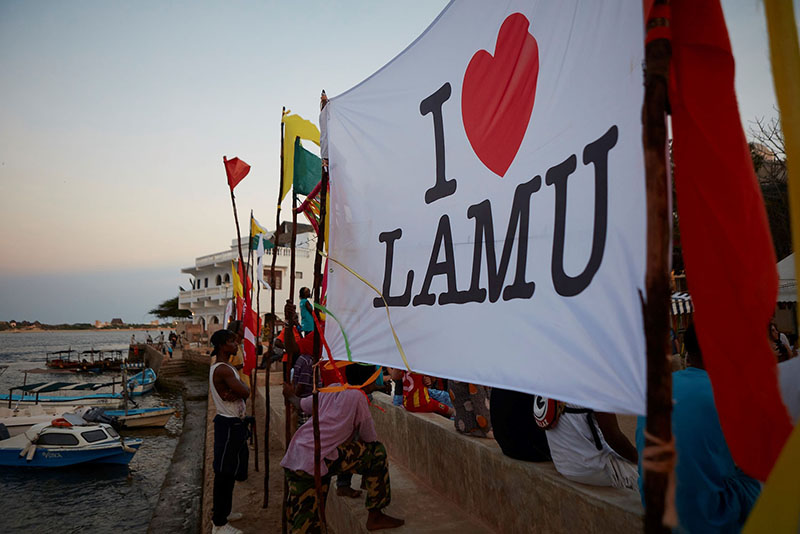 A flag written I love Lamu
