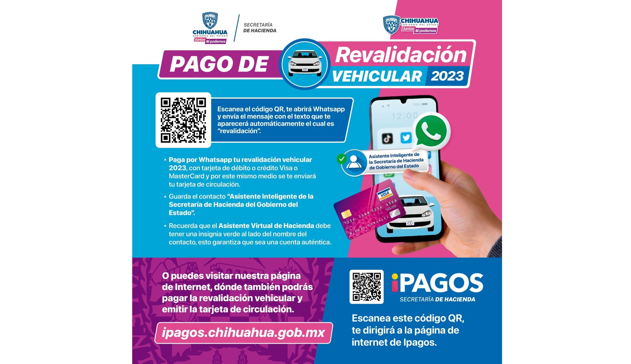 Habilita Secretaría de Hacienda cuenta de WhatsApp para facilitar pago