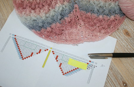 schéma d'un tricot dentelle