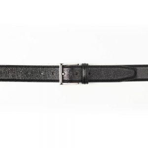 CROCKETT & JONES BELT BLACK GRAIN