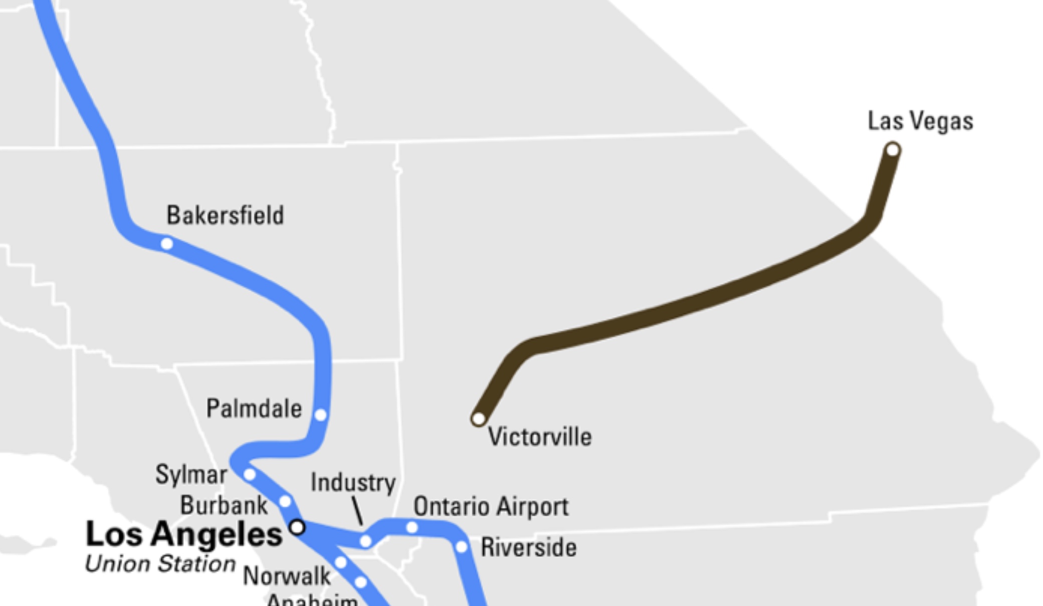 Tåg mellan Los Angeles och Las Vegas