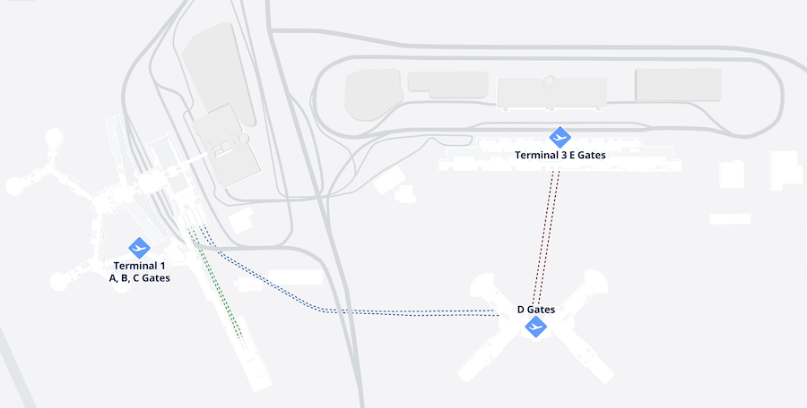 Las Vegas flygplats karta