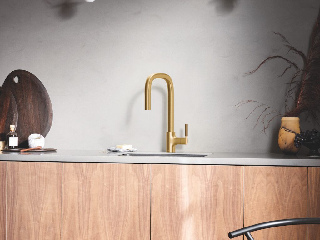 The Tenon faucet collection blends Japanese and Scandinavian design elements. 