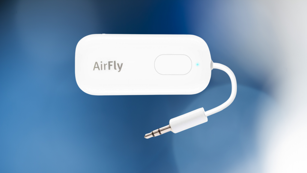 The AirFly Pro is a compact transmitter that bridges the gap between your wireless headphones and in-flight entertainment systems.