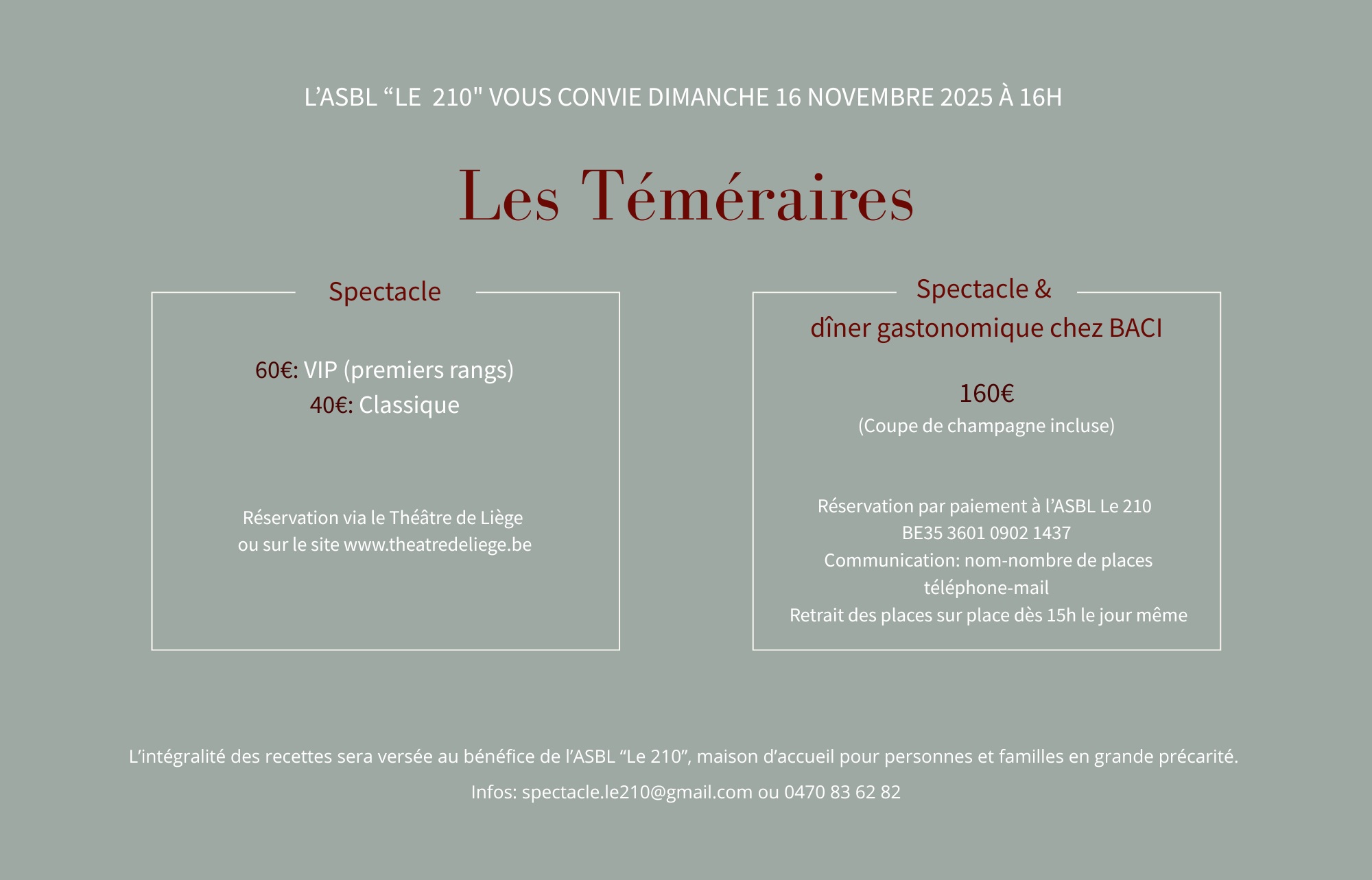 Les téméraire invitation - verso BVL