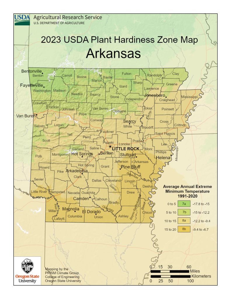 Arkansas hardiness map