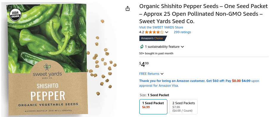 Organic Shishito Pepper Seeds