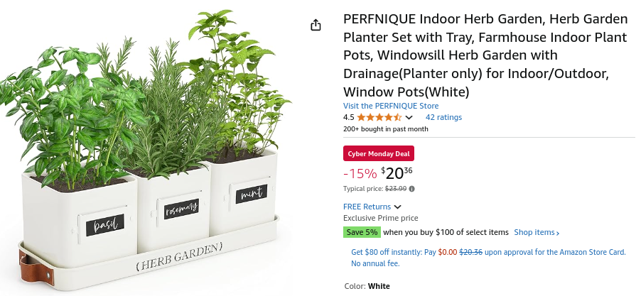 PERFNIQUE Indoor Herb Garden