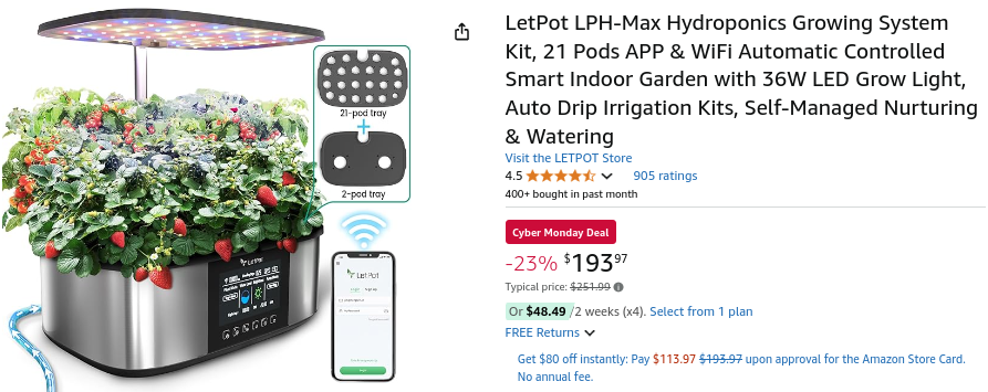 LetPot LPH-Max Hydroponics Growing