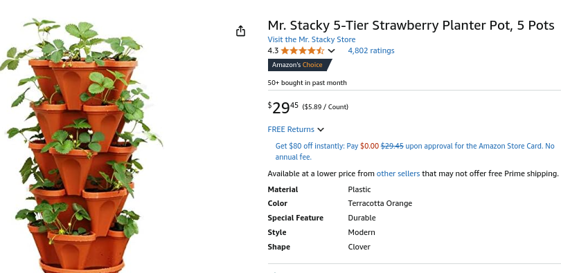 Mr. Stacky 5-Tier upright strawberry planter