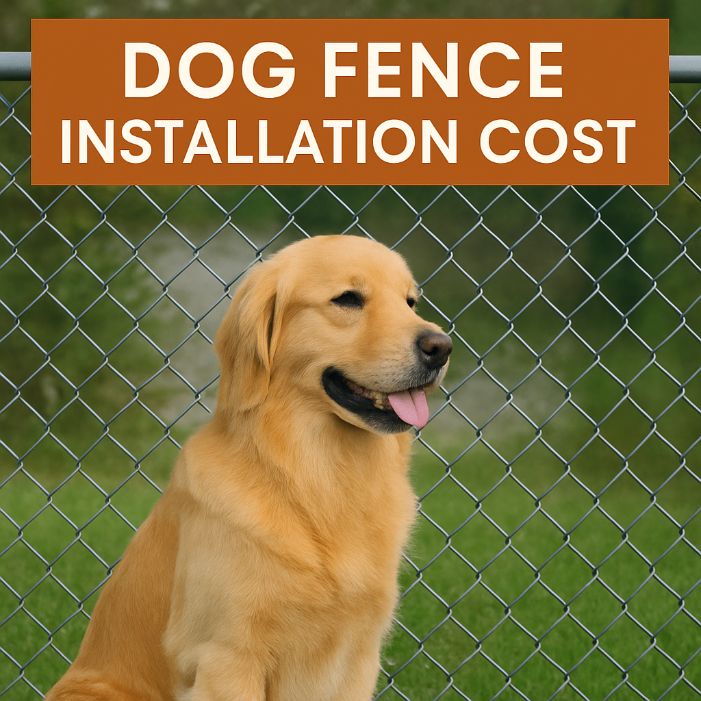 Dog in front of chain link fence