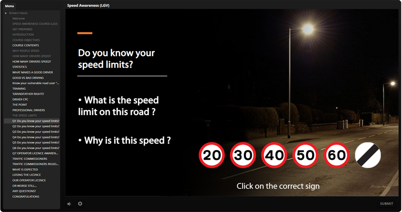 Speed Awareness Hotspot Quiz