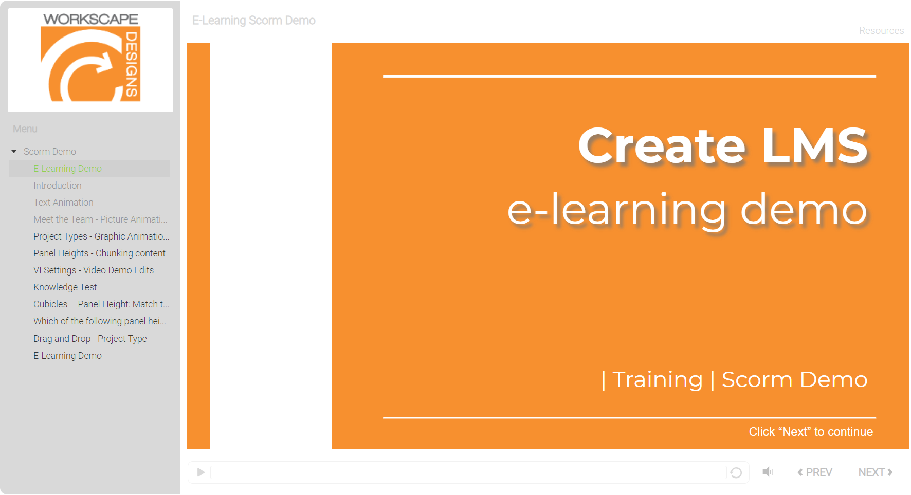 Elearning Demo Title