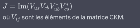 L'équation pour la violation CP 