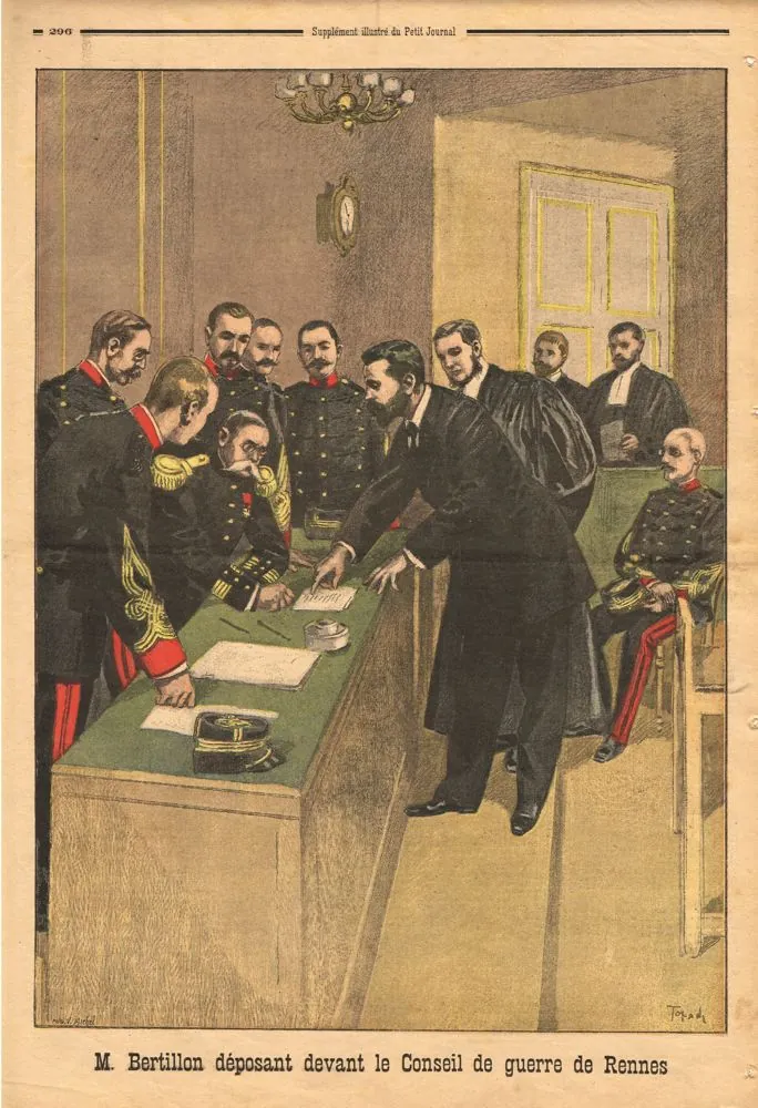 1899-09-10- Le Petit Journal SI - La Der - M. Bertillon déposant devant le Conseil de guerre de Rennes (Expo L'affaire Dreyfus)