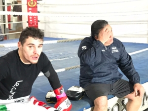 Michael Magnesi piccola pausa durante l'allenamento