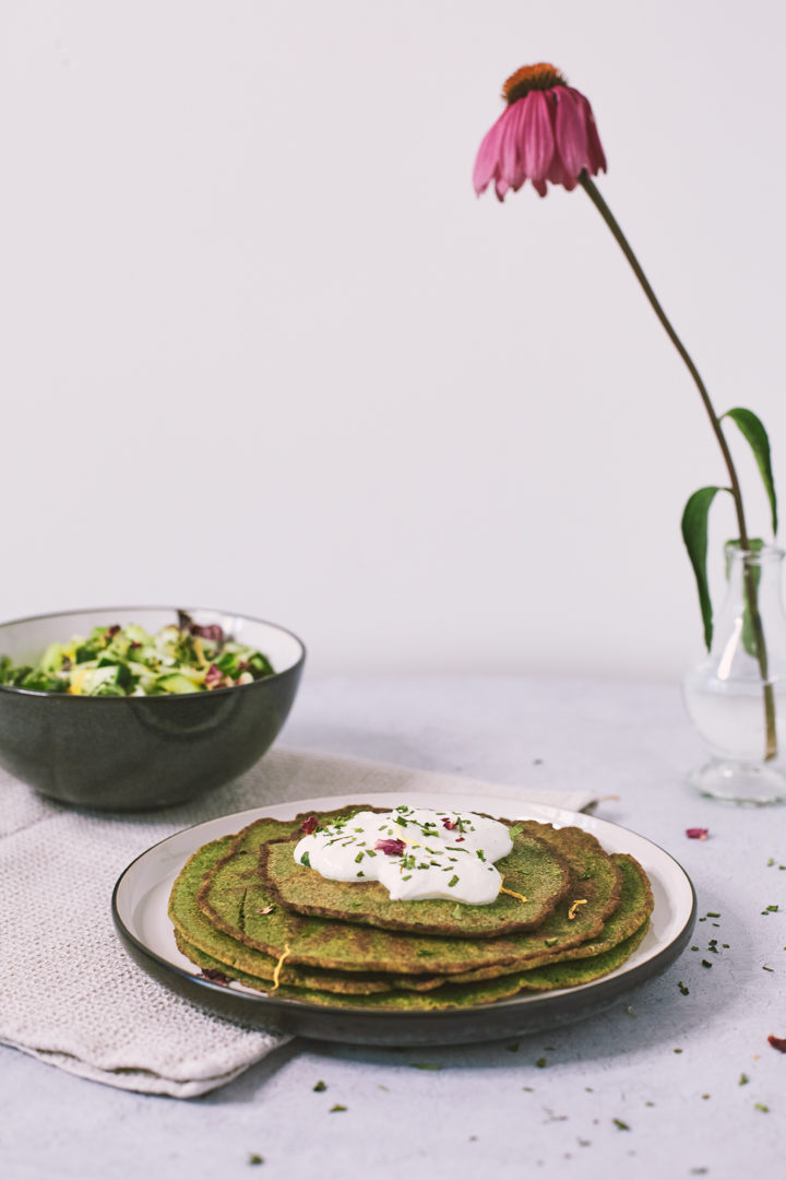 Buchweizen Spinat Pfannkuchen