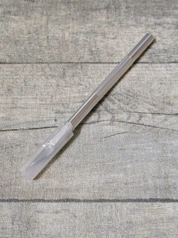 Messer Skalpell Scalpel Cutter silber Metall - Ledertaschenmanufaktur