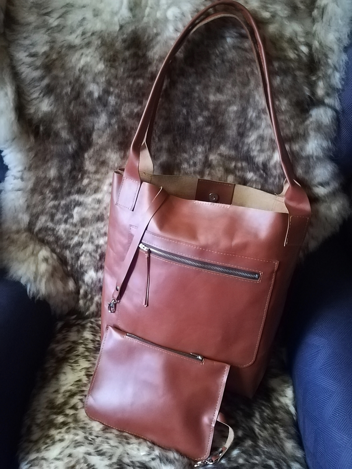 Shopper (cognac) aus Leder - LEDERTASCHENMANUFAKTUR