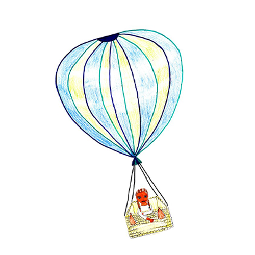 kindertekening: luchtballon