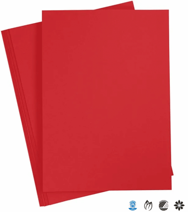 Svanemærket karton A4 rød