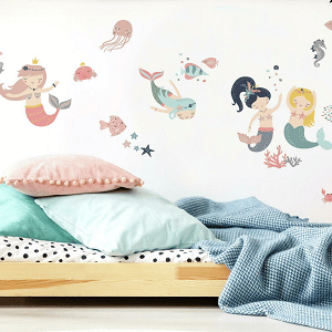 RoomMates wallstickers pastel havfrue