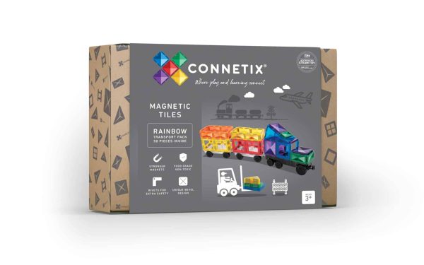 Connetix Magnetsæt – 50 dele – Rainbow Transport Pack
