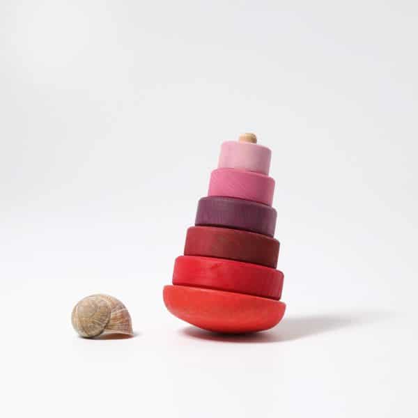 Grimms - Pink Wobbly Stacking Tower - Image 3