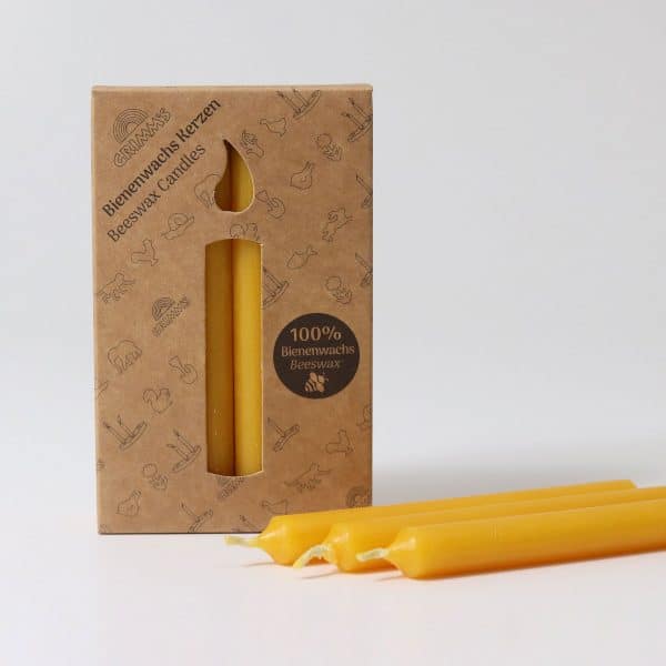 Grimms - Amber Beeswax Candles (100%) VE 12 pcs.