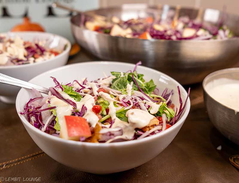 Mixed cabbage salad with mustard dressing