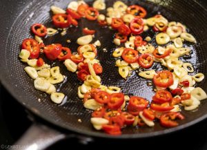 Garlic Shrimp Stir Fry asian sauce chili bell pepper