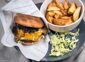 Gorgeous homemade smashed burgers hamburger cheddar cheese onion