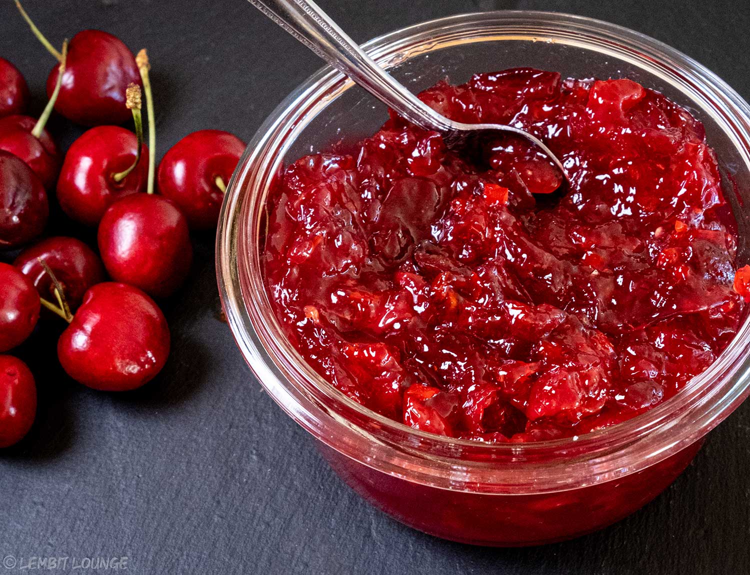 Homemade Cherry Jam Spiked with Chili