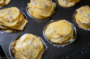 Muffin Potato Stack with Parmesan garlic cayenne